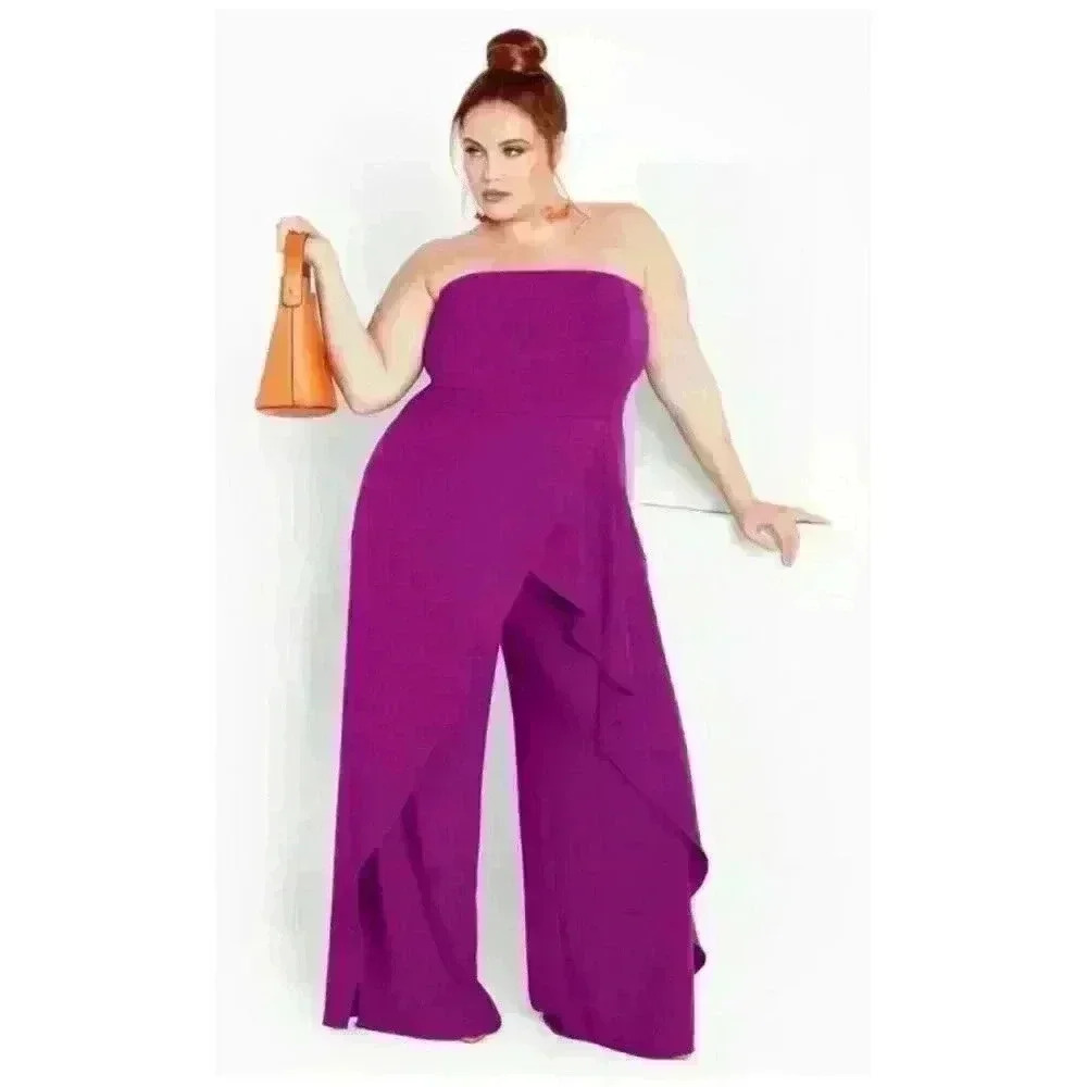 City Chic NWOT Plus size Jumpsuit Purple Magenta Women’s Size XL - Picture 1 of 6